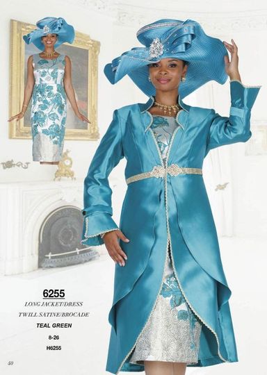 Elite Champagne <br> (Spring/Summer 2026) <br> EC6255 <br> <br> Teal-Green <br> 8 10 12 14 16 18 20 22 24 26<br><br>Long Jacket/Dress<br>Twill Satine/Brocade