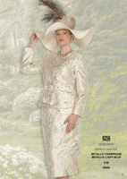 Elite Champagne <br> (Fall/Winter 2026) <br> EC6256 <br> <br> Metallic-Champagne  <br>  Metallic-Light-Blue <br> 8 10 12 14 16 <br> 18 20 22 24 26<br><br>Jacket/Skirt<br>Metallic Brocade