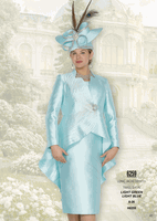 Elite Champagne <br> (Fall/Winter 2026) <br> EC6259 <br> <br> Light-Green  <br>  Light-Blue <br> 8 10 12 14 16 <br> 18 20 22 24 26<br><br>Long Jacket/Dress<br>Twill Satin