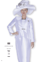 Elite Champagne <br> (Fall & Winter 2025) <br> EC6262 <br> <br> White  <br>   Lilac <br> 8 10 12 14 16 18 20 22 24 26<br><br>Jacket/Skirt/Camisole<br>Twill Satin