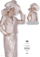 Elite Champagne <br> (Fall & Winter 2025) <br> EC6265 <br> <br> Metallic-Peach  <br>   Metallic-White <br> 8 10 12 14 16 18 20 22 24 26<br><br>Jacket/Dress<br>Twill Satin/Metallic Brocade