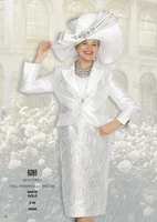 Elite Champagne <br> (Fall/Winter 2026) <br> EC6265 <br> <br> White  <br>  Gold <br> 8 10 12 14 16 <br> 18 20 22 24 26<br><br>Jacket/Dress<br>Twill Satin/Metallic Brocade