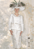 Elite Champagne <br> (Fall/Winter 2026) <br> EC6266 <br> <br> White  <br>  Red <br> 8 10 12 14 16 <br> 18 20 22 24 26<br><br>Jacket/Camisole/Skirt<br>Twill Satin/Metallic Lace