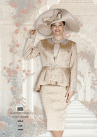 Elite Champagne <br> (Fall/Winter 2026) <br> EC6454 <br> <br> Gold <br> 8 10 12 14 16 <br> 18 20 22 24 26<br><br>Jacket/Skirt/Camisole<br>Novelty Brocade
