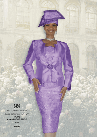 Elite Champagne <br> (Fall/Winter 2026) <br> EC6456 <br> <br> White  <br>  Champagne  <br>  Beige <br> 8 10 12 14 16 <br> 18 20 22 24 26<br><br>Jacket/Skirt/Camisole<br>Twill Satin/Sequins Lace