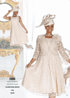 Elite Champagne <br> (Spring/Summer 2026) <br> EC6458 <br> <br> Champagne-Beige <br> 8 10 12 14 16 18 20 22 24 26<br><br>Jacket/Dress<br>Novelty Lace