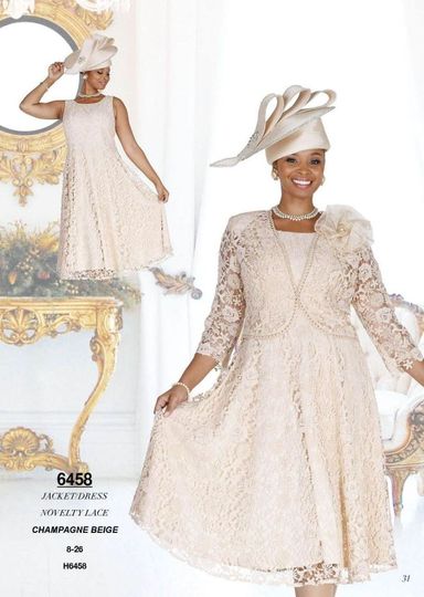 Elite Champagne <br> (Spring/Summer 2026) <br> EC6458 <br> <br> Champagne-Beige <br> 8 10 12 14 16 18 20 22 24 26<br><br>Jacket/Dress<br>Novelty Lace