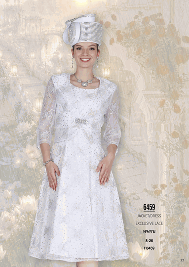 Elite Champagne <br> (Fall/Winter 2026) <br> EC6459 <br> <br> White <br> 8 10 12 14 16 <br> 18 20 22 24 26<br><br>Jacket/Dress<br>Exclusive Lace