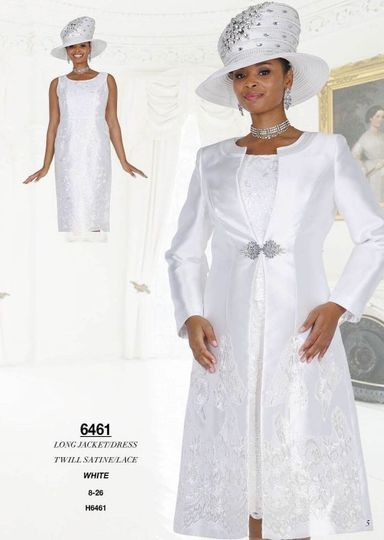 Elite Champagne <br> (Spring/Summer 2026) <br> EC6461 <br> <br> White <br> 8 10 12 14 16 18 20 22 24 26<br><br>Long Jacket/Dress<br>Twill Satine/Lace