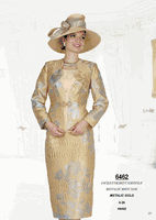 Elite Champagne <br> (Spring/Summer 2026) <br> EC6462 <br> <br> Metallic-Gold <br> 8 10 12 14 16 18 20 22 24 26<br><br>Jacket/Skirt/Camisole<br>Metallic Brocade