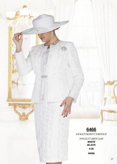 Elite Champagne <br> (Spring/Summer 2026) <br> EC6466 <br> <br> White  <br>  Black <br> 8 10 12 14 16 18 20 22 24 26<br><br>Jacket/Skirt/Camisole<br>Novelty Brocade