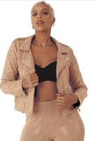 ForHer <br> (2025) <br> FH82022 <br> <br> Nude <br> XL 1x 2x<BR><BR>Suede Moto Jacket with Allover Diamonds