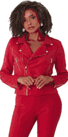ForHer <br> (2025) <br> FH82022 <br> <br> Red <br> S M L XL 1x 2x<BR><BR>Suede Moto Jacket with Allover Diamonds