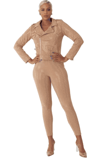 ForHer <br> (2025) <br> FH82023 <br> <br> Nude <br> XL 1x 2x<BR><BR>Suede Diamond Embellished Pants