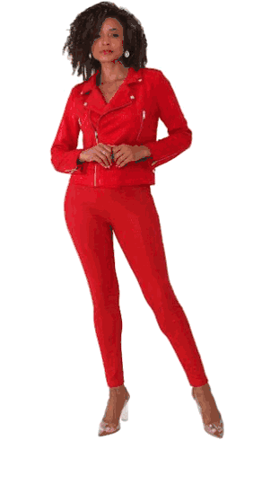 ForHer <br> (2025) <br> FH82023 <br> <br> Red <br> S M L XL 1x 2x<BR><BR>Suede Diamond Embellished Pants