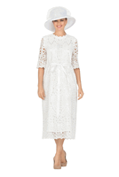 Giovanna <br> (2026) <br> GVD1630 <br> <br> Off-White <br> 9 10 12 14 16 18<br>  16w 18w 20w 22w 24w 26w<br><br>Heirloom Elegance Lace Midi Dress