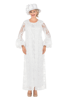 Giovanna <br> (2026) <br> GVD1670 <br> <br> White <br> 10 12 14 16 18<br>  14w 16w 18w 20w 22w 24w 26w 28w<br><br>2pc Lux Lace Dress & Long Jacket