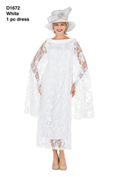 Giovanna <br> (2026) <br> GVD1672-Wh <br> <br> White <br> S M L XL 1x 2x 3x 4x<br><br>Faux 2 Piece Lace Overlay Dress w/ Cape