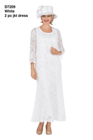 Giovanna <br> (2026) <br> GVD7209-Wh <br> <br> White <br> 8 10 12 14 16 18<br>14w 16w 18w 20w 22w 24w 26w 28w<br><br>2 Piece Luxury Lace Bolero Jacket Dress