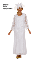 Giovanna <br> (2026) <br> GVD7209B-Wh <br> <br> White <br> 8 10 12 14 16 18<br>14w 16w 18w 20w 22w 24w 26w 28w<br><br>2 Piece Lace Maxi Dress with Sheer Bolero Jacket
