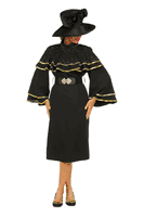 Giovanna <br> (2026) <br> GVD7215 <br> <br> Black <br> 10 12 14 16 18 <br>  16w 18w 20w 22w 24w<br><br>Mock Neck Shift Dress w/Sequinuins and Beads Decor