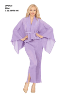Giovanna <br> (2026) <br> GVDP2435 <br> <br> Lilac <br> S M L XL 1X 2X<br><br>2pc Pleated Pants Set w/ Robe Short Jacket