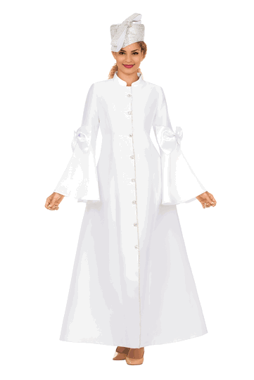 Giovanna <br> (2025) <br> GVDP2443 <br> <br> Snow-White <br> S M L XL 1x 2x 3x<br><br>1pc Silky Twill Button Down Robe