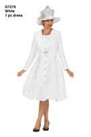 Giovanna <br> (2026) <br> GVG1219-Wh <br> <br> White <br> 8 10 12 14 16 18 20 22 24<br><br>Faux 2 Piece Silky Twill Shawl Collar Coat Dress