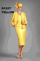 Giovanna <br> (2026) <br> GVG1227 <br> <br> Mustard <br> 8 10 12 14 16 18 <br> 16w 18w 20w 22w 24w 26w <br><br>3pc Silky Twill Skirt Suit w/Meteoric Stones