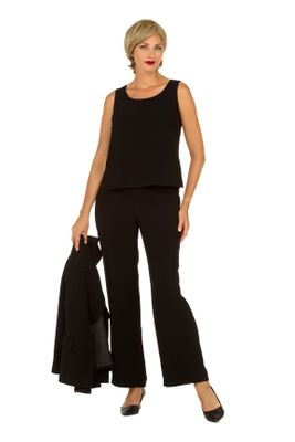 Giovanna <br> (2025) <br> GVs0760 <br> <br> Black <br> 8 10 12 14 16 18 20<br><br>3pc Wide Collar Pants Suit with Rhinestone Detail