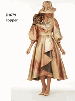 Giovanna <br> (2026) <br> GVD1679 <br> <br> Orange/Gold <br> 8 10 12 14 16 18 <br> 16w 18w 20w 22w 24w 26w<br><br>Hi-Lo A-Line Brocade Dress w/ Shoulder Flower