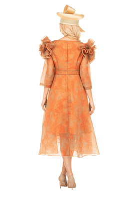 Giovanna <br> (2026) <br> GVD1685 <br> <br> Orange-Multi <br> 8 10 12 14 16 18 20 22<br><br>Orange Ruffle Collar High-Low Organza Dress Giovanna <br> (2026) <br> GVD1685 <br> <br> Orange-Multi <br> 8 10 12 14 16 18 20 22<br><br>Orange Ruffle Collar High-Low Organza Dress