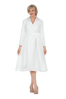 Giovanna <br> (2026) <br> GVD1699-Wh <br> <br> White <br> 8 10 12 14 16 18<br>16w 18w 20w 22w 24w 26w 28w<br><br>Stone Embellished Silky Twill Belted Midi Dress
