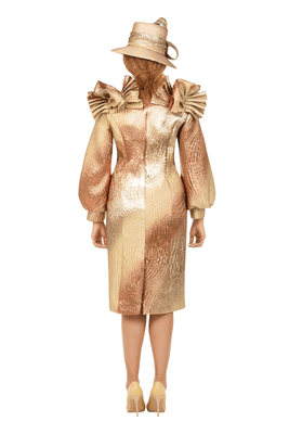 Giovanna <br> (2026) <br> GVD1712 <br> <br> Copper <br> 10 12 14 16 18 <br> 16w 18w 20w 22w 24w<br><br>Copper Metallic Brocade Ruffle-Shoulder Midi Dress Giovanna <br> (2026) <br> GVD1712 <br> <br> Copper <br> 10 12 14 16 18 <br> 16w 18w 20w 22w 24w<br><br>Copper Metallic Brocade Ruffle-Shoulder Midi Dress