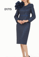 Giovanna <br> (2026) <br> GVD1715 <br> <br> Navy <br> 8 10 12 14 16 18 <br> 16w 18w 20w 22w 24w<br><br>Midnight Bloom Jacquard Dress