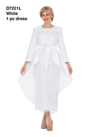 Giovanna <br> (2026) <br> GVD7221L-Wh <br> <br> White <br> 8 10 12 14 16 18<br>14w 16w 18w 20w 22w 24w<br><br>Graceful Radiance Sequined Lace Gown w/ Waist Cape