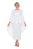 Giovanna <br> (2026) <br> GVD7221L <br> <br> White <br> 8 10 12 14 16 18 <br> 14w 16w 18w 20w 22w 24w 26w<br><br>Graceful Radiance Sequined Lace Gown w/ Waist Cape