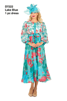 Giovanna <br> (2026) <br> GVD7222 <br> <br> Lake-Blue <br> 8 10 12 14 16 18 <br> 16w 18w 20w 22w 24w<br><br>Embroidered Floral Chiffon Maxi Dress w/ Belt