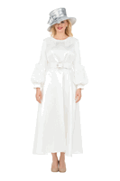 Giovanna <br> (2026) <br> GVD7224 <br> <br> Off-White <br> 8 10 12 14 16 18 <br> 16w 18w 20w 22w 24w 26w<br><br>Belted A-line Dress w/ Beaded Embroidery