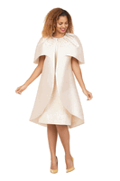 Giovanna <br> (2026) <br> GVDP2453 <br> <br> Champagne <br> S M L XL 1x 2x 3x<br><br>Embellished Cape Jacket & Geometric Sheath Dress Set