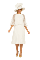 Giovanna <br> (2026) <br> GVDP2456 <br> <br> Off-White <br> S M L XL 1x 2x 3x<br><br>Luxury Flare Dress with Handcrafted Floral Detail