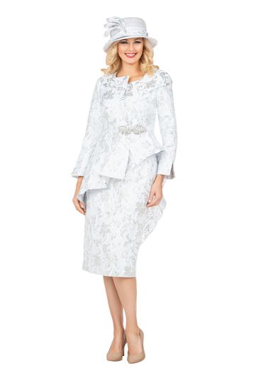 Giovanna <br> (2026) <br> GVG1325 <br> <br> Silver <br> 8 10 12 14 16 18 <br> 16w 18w 20w 22w 24w 26w <br><br>2 Piece Skirt Suit