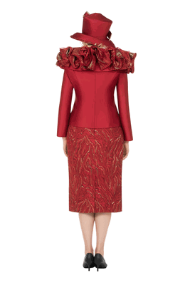 Giovanna <br> (2026) <br> GVG1339 <br> <br> Red <br> 8 10 12 14 16 18<br><br>2pc Ruffled Collar Skirt Suit Giovanna <br> (2026) <br> GVG1339 <br> <br> Red <br> 8 10 12 14 16 18<br><br>2pc Ruffled Collar Skirt Suit