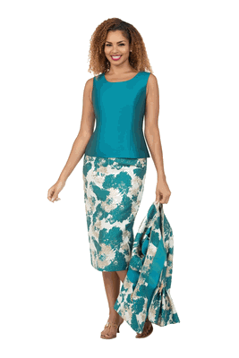 Giovanna <br> (2026) <br> GVG1348 <br> <br> Green-Multi <br> 8 10 12 14 16 18 20 22<br><br>Emerald Opulence Brocade 3pc Skirt Suit
