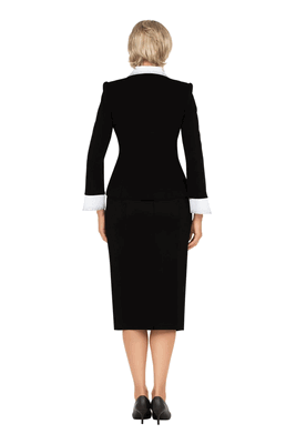 Giovanna <br> (2026) <br> GVS0742 <br> <br> Black/White <br> 8 10 12 14 16 18 <br> 14w 16w 18w 20w 22w 24w<br><br>2pc Double Breasted Skirt Suit w/ Organza Collar & Cuff Giovanna <br> (2026) <br> GVS0742 <br> <br> Black/White <br> 8 10 12 14 16 18 <br> 14w 16w 18w 20w 22w 24w<br><br>2pc Double Breasted Skirt Suit w/ Organza Collar & Cuff