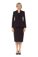 Giovanna <br> (2026) <br> GVs0743 <br> <br> Plum <br> 8 10 12 14 16 18 <br> 14w 16w 18w 20w 22w 24w 26w<br><br>2pc Notch Layered Collar 3-Button Skirt Suit