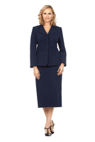 Giovanna <br> (2026) <br> GVS0824 <br> <br> Navy <br> 8 10 12 14 16 18 <br> 14w 16w 18w 20w 22w 24w 26w<br><br>2pc Vintage Lapel 3-button Skirt Suit