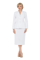 Giovanna <br> (2026) <br> GVS0824 <br> <br> White <br> 8 10 12 14 16 18 <br> 14w 16w 18w 20w 22w 24w 26w<br><br>2pc Vintage Lapel 3-button Skirt Suit