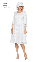 Giovanna <br> (2026) <br> GVD1529 <br> <br> White <br> 8 10 12 14 16 18 <br> 16w 18w 20w 22w 24w 26w<br><br>Elegant A-Line Tiered Lace Dress