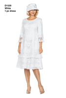 Giovanna <br> (2026) <br> GVD1529-Wh <br> <br> White <br> 8 10 12 14 16 18<br>14w 16w 18w 20w 22w 24w 26w<br><br>Elegant A-Line Tiered Lace Dress